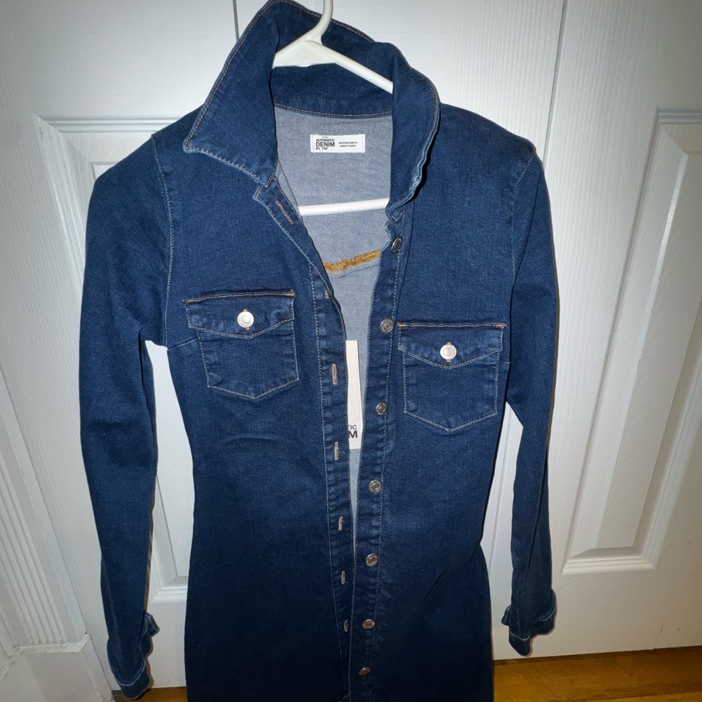 Zara Navy Denim Dress